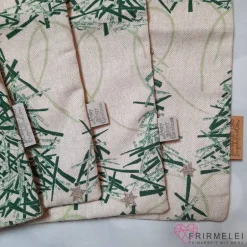 Outlet Geschenkbeutel - beige mit grün gestrichelten Tannen (Varianten) Säckchen & Beutel