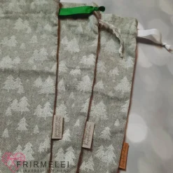 Säckchen & Beutel|Frirmelei Geschenkbeutel - dezentes grün mit kleinen Tannen (Varianten)