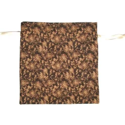Sale Geschenkbeutel Blümchen braun – Baumwolle, waschbar, 19x19,5cm, Tunnelzug Geschenkverpackungen