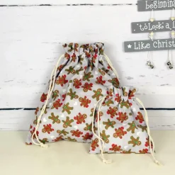 Säckchen & Beutel|MiMaKäfer Geschenkbeutel für Weihnachten mit Lebkuchenmännern ~ Nikolaussäckchen | Weihnachtssäckchen