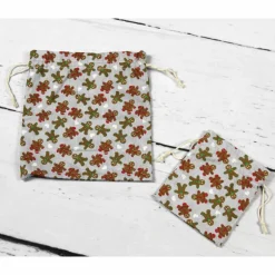 Säckchen & Beutel|MiMaKäfer Geschenkbeutel für Weihnachten mit Lebkuchenmännern ~ Nikolaussäckchen | Weihnachtssäckchen
