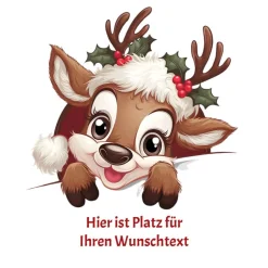 Säckchen & Beutel|geschenke364 Geschenkbeutel mit Wunschtext Weihnachten Motiv Rentier