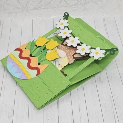 Online Geschenkbox Ostern | Handgefertigt | Gelbe Tulpen & Blumenmeer | Box für Geld & Gutscheine | Mit abnehmbarem Anhänger Geschenkverpackungen
