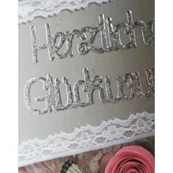 Outlet Geschenkbox Vintage – Verpackung für Geldgeschenk mit Papierrosen, Herzlichen Glückwunsch Geschenkverpackungen