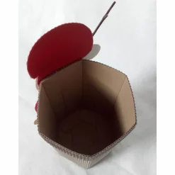 New Geschenkbox Weihnachtsmann mit Stock und Sack, Nikolaustag, Weihnachtsgeschenk, Mitbringsel, Handarbeit aus Wellpappe Geschenkverpackungen