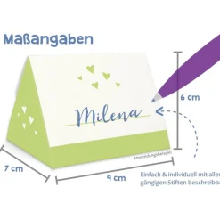 Clearance Geschenkbox zum Befüllen - Gastgeschenk - auch als Tischkarte nutzbar - hellgrün-weiß Tischdekoration