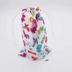 Discount Geschenkebeutel Schmetterlinge Frühling – Stoffbeutel, 16x26 cm, wiederverwendbar, Baumwolle Geschenkverpackungen