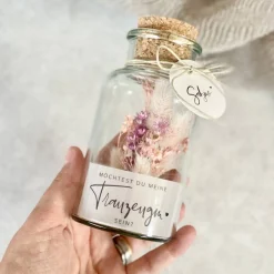 Clearance Geschenkglas LEXI Möchtest du meine Trauzeugin sein? mittel Trockenblumenstrauß Personalisiert Accessoires