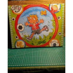 Geschenkverpackungen|Kreatives von Mini Molli Geschenkkarton " Kleiner Fußballer ganz groß ", Serviettenmotiv auf Karton