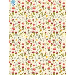 Outlet Geschenkpapier Blumentanz, 10 Papierbogen mit bunten Blumen, Blümchen und Zweigen Geschenkverpackungen