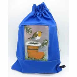 Säckchen & Beutel|hessmade Geschenksäckchen, Nikolaus, Weihnachten, Rotkehlchen, Nikolausstiefel, Unikat
