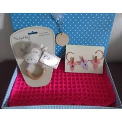Online Geschenkset Geburt - Babydecke mit Spielzeug Geschenke