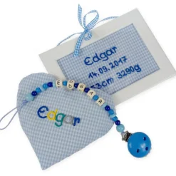 Discount Geschenkset mit Namen Kinderzimmer best. Türschild Schnullerkette Wärmekissen - Geschenk zur Geburt Taufe Geburtstag ros Geschenke
