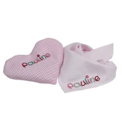 Geschenke|Mein Name Geschenkset Wärmekissen + Halstuch mit Namen - Personalisiertes Geschenk für Babys Kinder mit Rapskissen Herz und Tuch