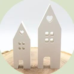 Geschenke|Kreative Freude Geschenkset "Zum Einzug" in Holzbox | personalisierbar | zum Umzug | zum Einzug | Dekohaus | Kerzen | Kerzenhalt