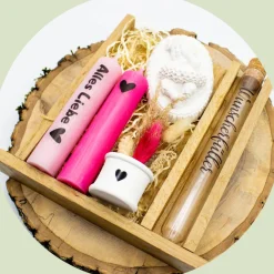 Clearance Geschenk-Set "Zur Geburt" für Mädchen | Geburt | Mitbringsel | Kerzenset | Geschenkset | Kerzenbox | Geldgeschen Geschenke