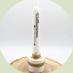 Geschenke|Kreative Freude Geschenk-Set zur Geburt "Willkommen" für Jungen/Mädchen (1 Kerze) | personalisierbar | Geburt | Kerzenset