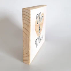 Hot Geschenkset zur HOCHZEIT | Holzschild + 2 Kerzen + 2 Herzen + Geschenktüte Hochzeitsdeko