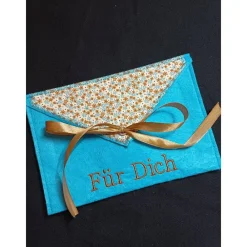 Discount Geschenkumschlag mit Stickerei "Für Dich" Filzumschlag Geschenkverpackungen