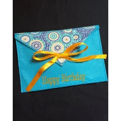 Geschenkverpackungen|R.N.-Fadenlänge Geschenkumschlag mit Stickerei "Happy Birthday"  Filzumschlag Umschlag