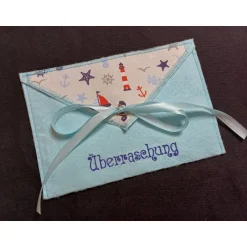 New Geschenkumschlag mit Stickerei "Überraschung"  Umschlag Geschenkverpackungen