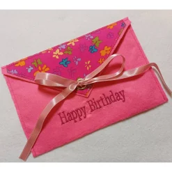 Sale Geschenkumschlag mit Stickerei "Happy Birthday"  Filzumschlag Umschlag Geschenkverpackungen
