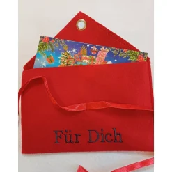 New Geschenkumschlag mit Stickerei "Für Dich" Filzumschlag Geschenkverpackungen