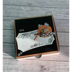 New Geschenkverpackung / Gastgeschenk, Goodie, Mitbringsel, Geldgeschenk zu Halloween, Pizzabox mit Fledermäuse oder Monster Geschenkverpackungen