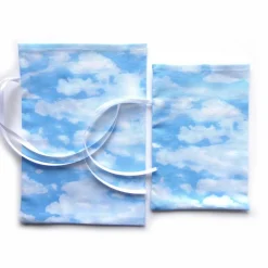Outlet Geschenkverpackung aus Stoff Wolken Himmel blau weiß Stoffbeutel Geschenksäckchen Geschenkverpackungen
