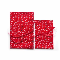 Online Geschenkverpackung aus Stoff rot Pfeil Herz Stoffbeutel Geschenksäckchen Geschenkverpackungen