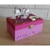 Outlet Geschenkverpackung Holztruhe mit Einhörnern, Regenbogen, Blumen und Strasssteinen Geschenkverpackungen