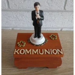 Online Geschenkverpackung Holztruhe "Kommunion" - Junge Geschenkverpackungen