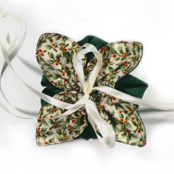 Geschenkverpackung Ilex grün gold – Wiederverwendbar, handgenäht & aus Baumwolle Säckchen & Beutel