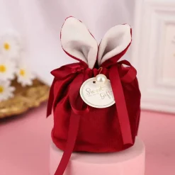 Säckchen & Beutel|101DIYStudio Geschenkverpackung Ostern mit süßen Öhrchen 3er -Set, Geschenkbeutel Stoffverpackung