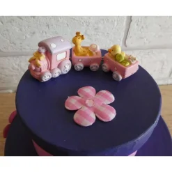 Sale Geschenkverpackung Torte mit Eisenbahn und Schaukelpferd - rosa-lila Geschenke