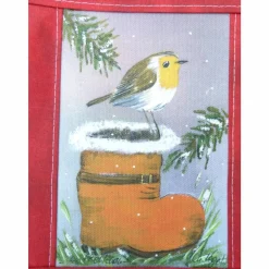 Säckchen & Beutel|hessmade Geschenkverpackung, Weihnachten, Nikolaus, Rotkehlchen, Nikolausstiefel. Nachhaltig, da wiederverwendbar