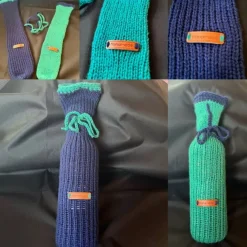 Gestrickte Socke als Verpackung für Flaschen Geschenkverpackungen
