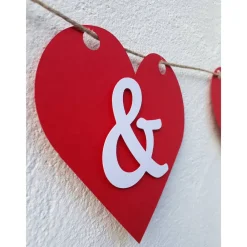 Outlet Girlande Du & Ich Valentinstag, Liebe, Verlobung, Jahrestag, wunderschöne Girlande mit roten Herzen Hochzeitsgirlanden