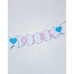 Outlet Girlande Gender Reveal / Boy or Girl / Dekoration zur Babyparty / Junge oder Mädchen / Handgefertigte Girlande aus Papie Dekoration