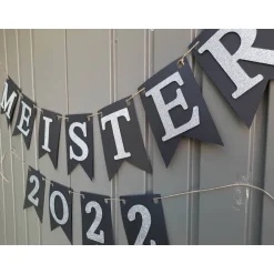 Online Girlande Meister 2026 zur bestandenen Prüfung Abschluss Ausbildung Meisterfeier Glückwunsch Gratulation Geschenke