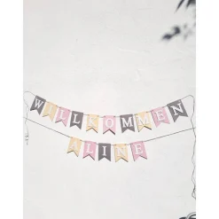 Sale Girlande Willkommen in zarten Pastellfarben auf Wunsch personalisiert Geschenke