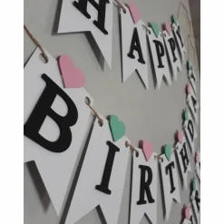 Sale Girlande Wimpelkette Fahnengirlande Happy Birthday zum Geburtstag Partydekoration Geburtstagsdekoration Dekoration