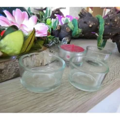 Bastelzubehör|SaBienchenshop Glas Teelichthalter 8 Stück – Transparent – Perfekt zum Basteln & Dekorieren – Weihnachten & Advent