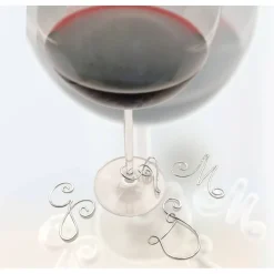 Sale Glasmarker für Wein- oder Sektglas Glasmarkierer Glasring Initialen Buchstaben Tischdekoration