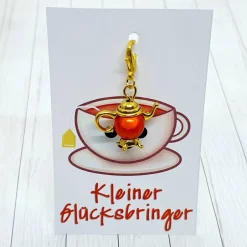 Discount Glücksbringer Kanne goldfarben orange – niedlicher Anhänger für Heißgetränkliebhaber Geschenke
