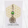Best Glücksbringer Same des Lebens silberfarben mit grüner Acrylperle Anhänger Geschenke