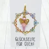 Discount Glücksbringer Schmetterlingselfe goldfarben/rosa – zauberhafter Anhänger mit 3D-Perlen Geschenke