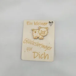 Outlet Glücksbringer Schwein Karte Holz Geschenkkarte Geburtstag Geschenk Glückwunschkarten