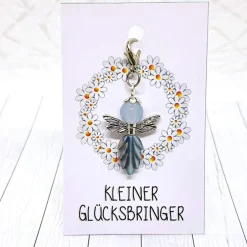 Best Glücksbringer Waldelfe silberfarben/hellblau – Einzigartiger Elfen-Anhänger als Geschenk Geschenke