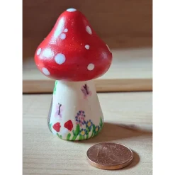 Best Glückspilz Pilz Haus Holzspielzeug – Handgemachtes Montessori Waldorf Deko Unikat Jahreszeitentisch Wichtelzauber